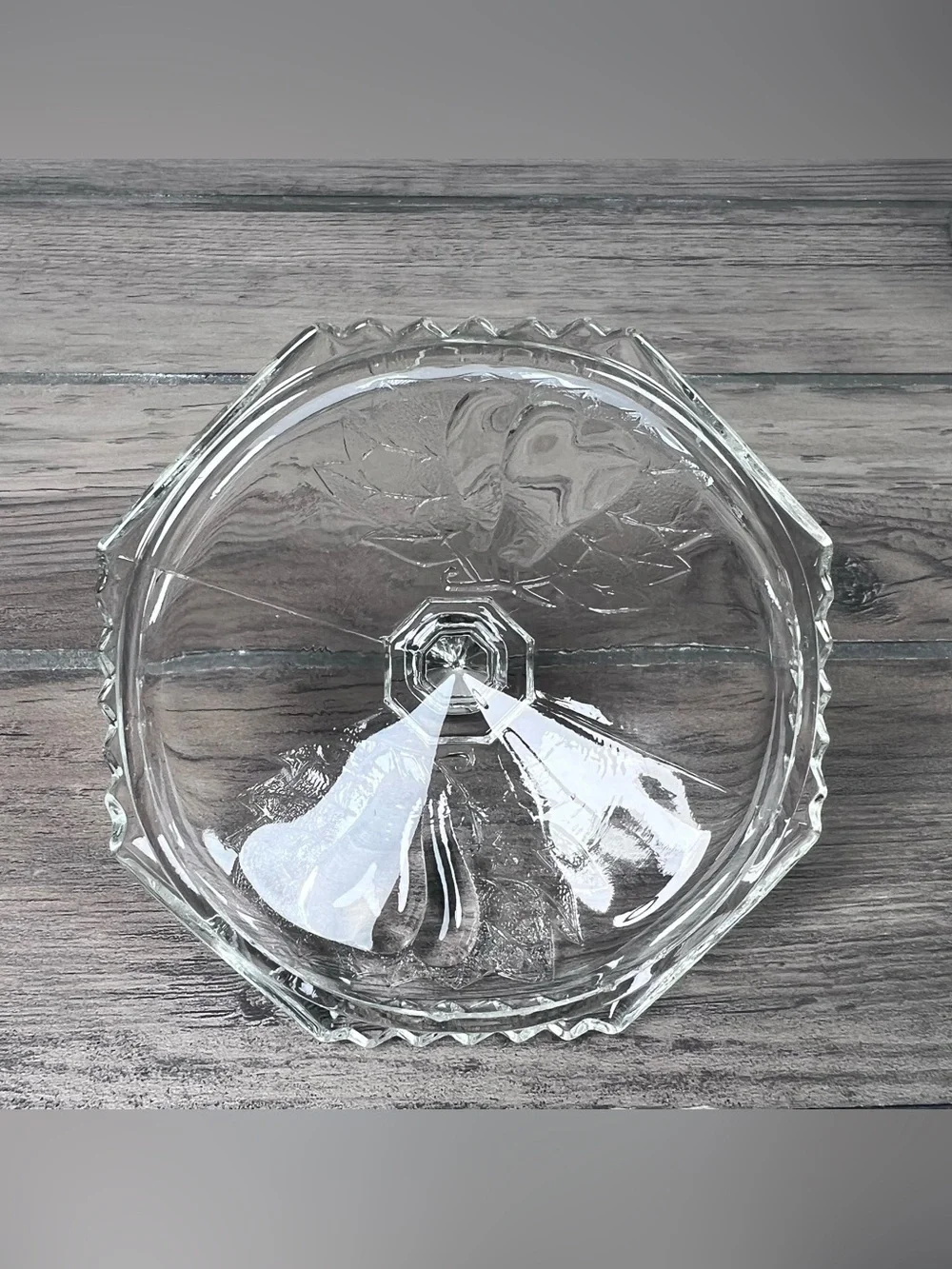 Jeannette Vintage Baltimore‎ Pear Footed Sugar Bowl Lid Clear Pressed Glass